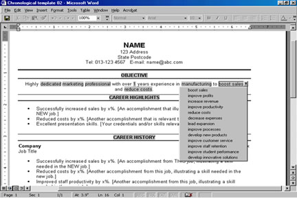 chronological resume sample. Resume Sample; chronological